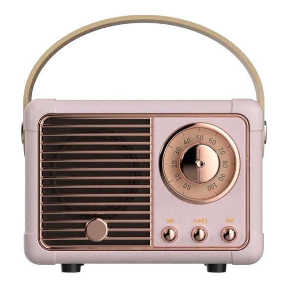 NWT-HM11-MINI WIRELESS RETRO SPEAKER-LIGHT PINK - Picture 1 of 9
